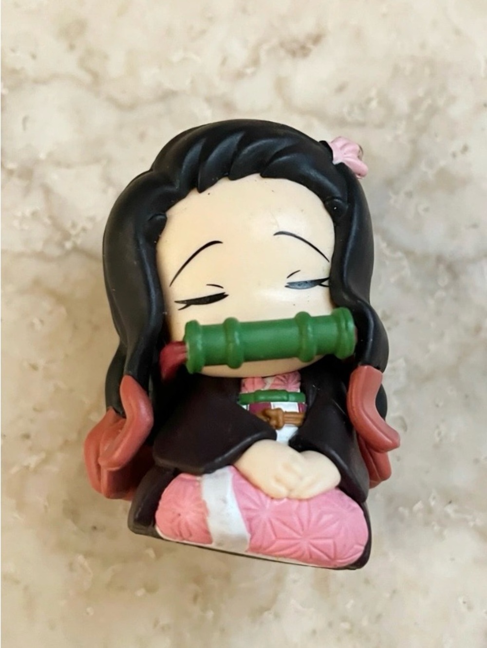 Nezuko Anime Figure Toy - Pink and Black Mini Figurine
